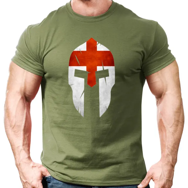 England Spartan Flag Gym T-Shirt Mens Gym Clothing Training Top Bodybuilding