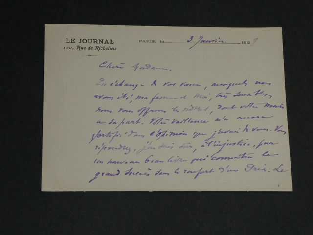 Lettre Autographe Signée Carl Stumpf - Félicitations Manuscrites - 1928 - Philosophie