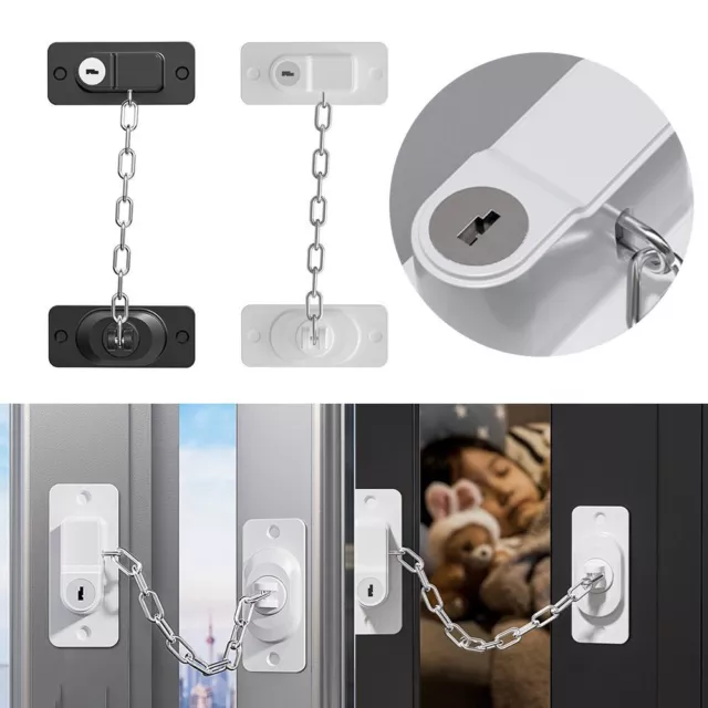 Adjustable Baby Safety Lock No Drilling Window Door Chain Lock  Home