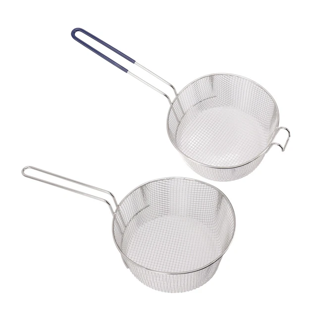 Frying Basket Stainless Steel Long Handle Reusable Rust Resistant Fry Net