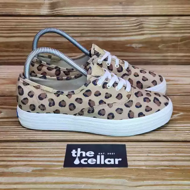 Keds Womens 7 Sneakers Triple Canvas Leopard Platform Comfort Shoes