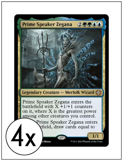 4x Prime Speaker Zegana, Lost Caverns of Ixalan Commander, Magic MTG NM