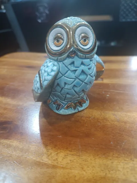 Rinconada De Rosa Blue Owl With Gold Trim