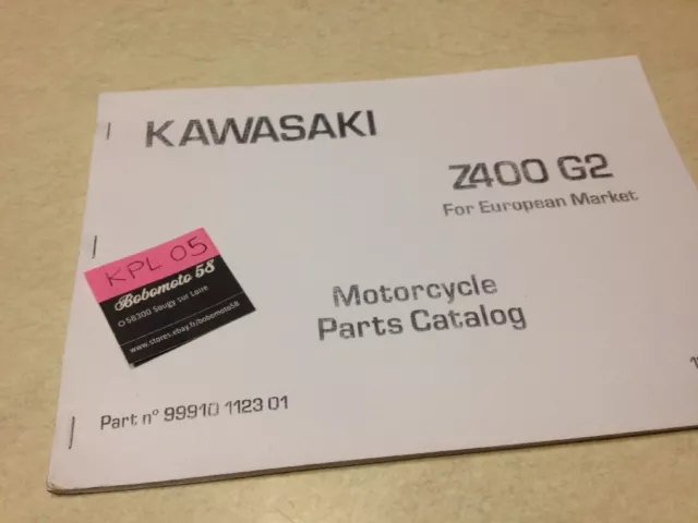 Kawasaki Parts list Z400 G2 Z 400 catalogue liste pièce détachée