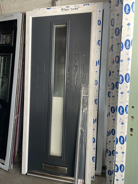 Brand New Stunning Anthracite Grey Composite Door In White Frame- 870 X 2035 mm