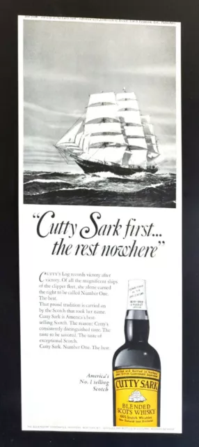 1969 CUTTY SARK Brandy Whiskey Scotland 86% Proof Buckingham Print Ad