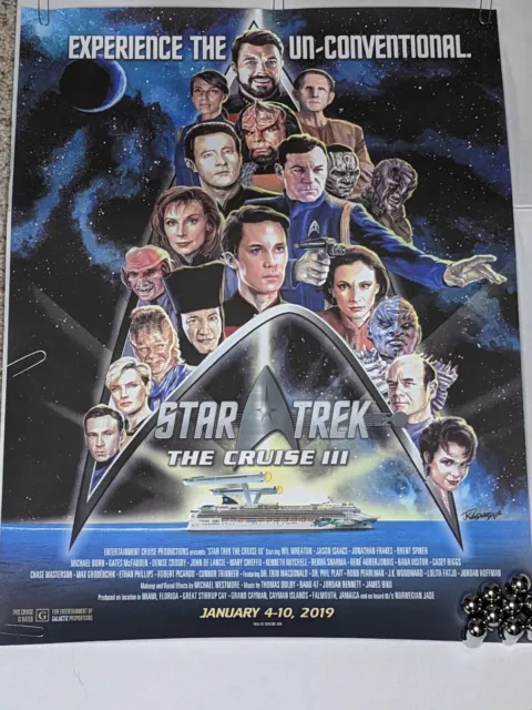 Star Trek The Cruise III 3 24 x 18 in Poster TNG DS9 VOYAGER Riker Data Worf Odo