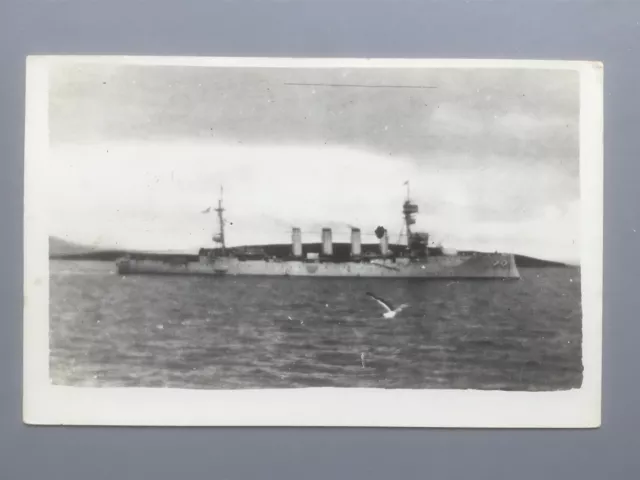 HMS Antrim (1903) Devonshire-class armoured cruiser c1916 plain back RP postcard
