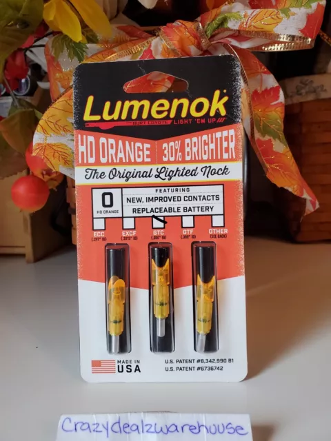 Lumenok ~ Crossbow Nock ~ Orange ~  Tip Moon ~ GTC3~ 3 Pack