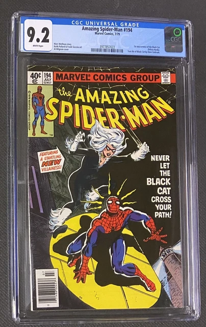 Amazing Spider-Man #194 CGC 9.2 1st App of Black Cat! NEWSSTAND! WHITE PAGES!