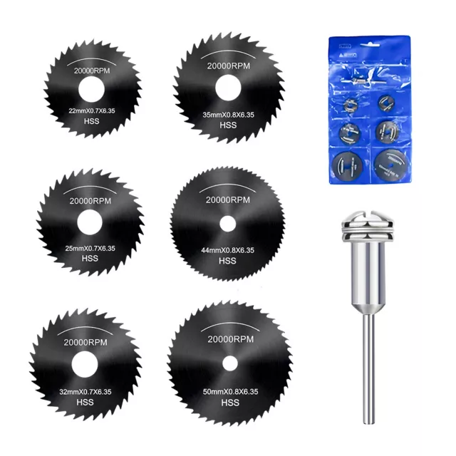 7x Mini Circular Saw Blade Set Wood Cutting Discs for Dremel Drills Rotary Tools