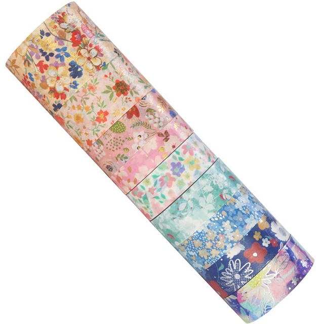 9 rouleaux de motif floral frais cassette de basse de scrapbooking décorative