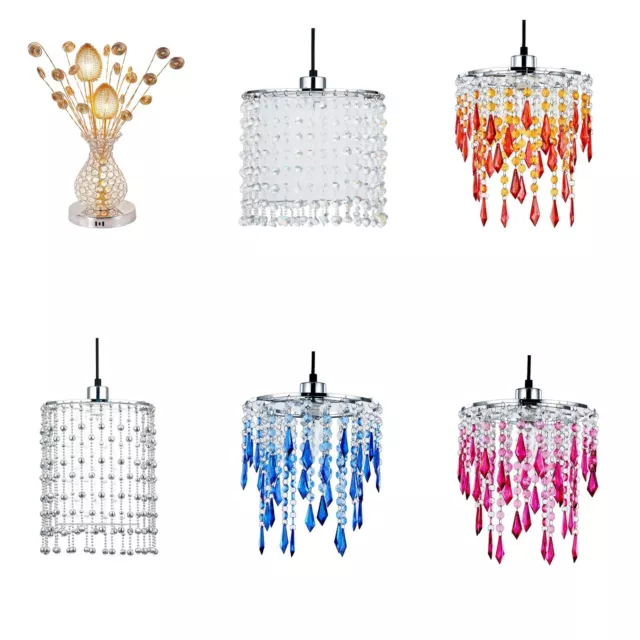 Modern Ceiling Pendant Light Shades Vintage Lamp Chandelier Acrylic Crystal Drop