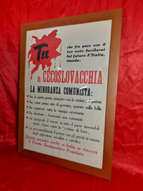 Manifesto politico PROPAGANDA ANTI FRONTE DEMOCRATICO POPOLARE 1948 - Originale!
