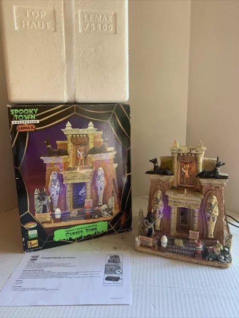 🎃 Lemax Spooky Town Collection 2007 Vintage Cursed Tomb w/Box - #418665