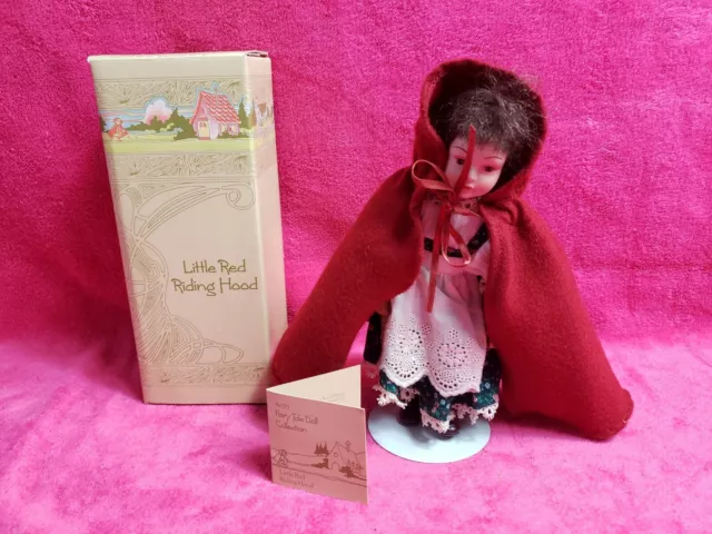 Vintage Avon Little Red Riding Hood Porcelain Doll Fairy Tale Collection 1985