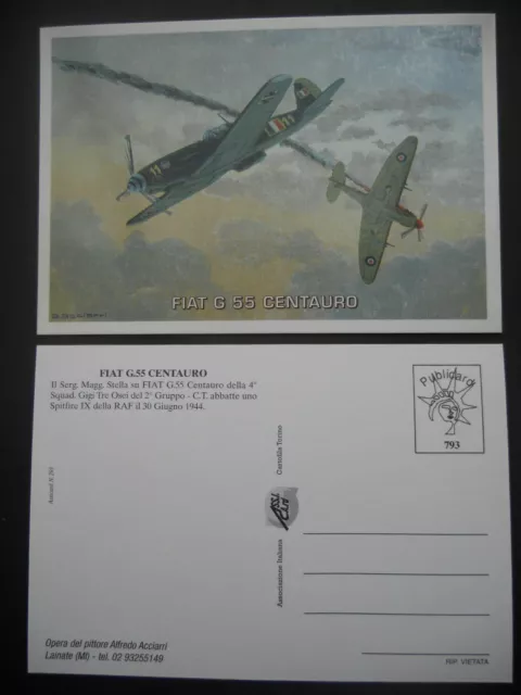 Cartolina/Postcard Fiat G.55 Centauro Squadr. "Gigi Tre Osei" N.793