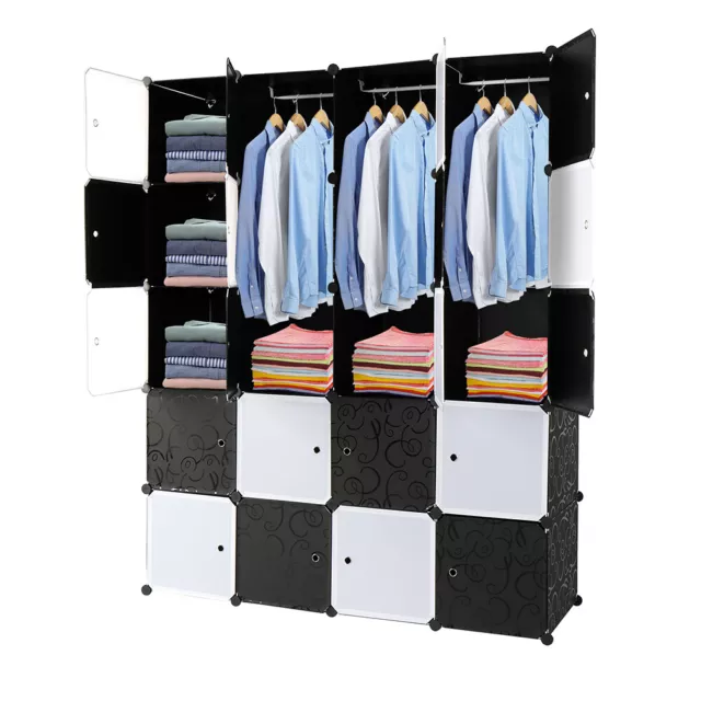 Kleiderschrank DIY Regalsystem Steckregal Tür Schuhschrank Kunststoff Garderobe