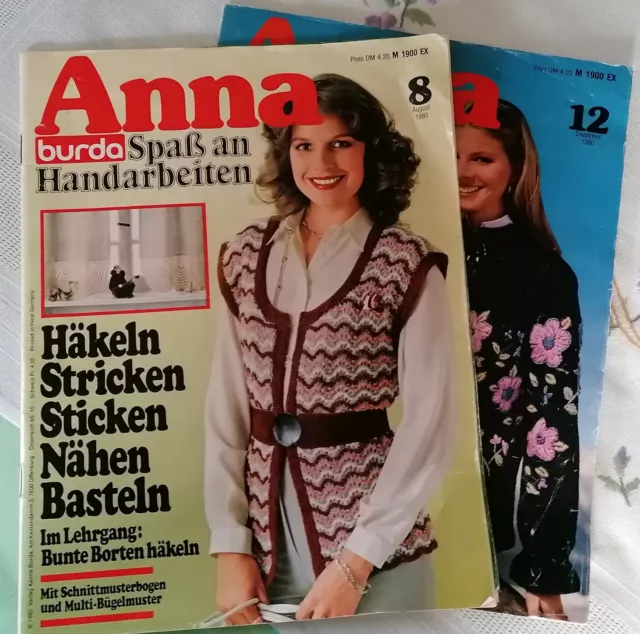 Anna burda Spaß an Handarbeiten Hefte 8 + 12 /1980