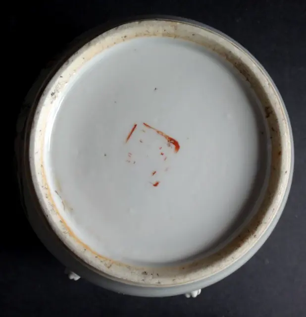 Ancien pot couvert chinois porcelaine canton Old chinese vase mark  bowl XIX 8