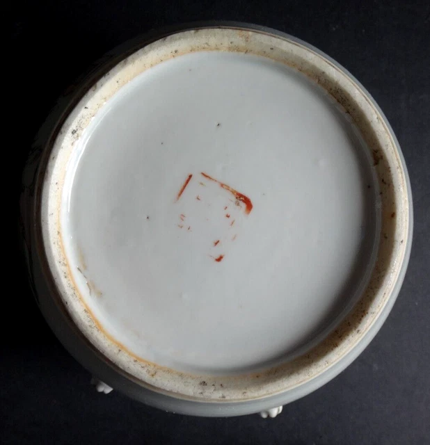 Ancien pot couvert chinois porcelaine canton Old chinese vase mark  bowl XIX 8