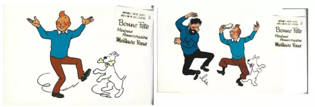 Editions Arno 1986 Hergé + Tintin + 2 Cartes Postales + Enveloppes + Sticker