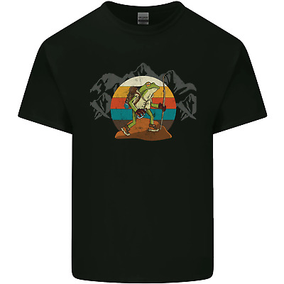 A Frog Hiking in the Mountains Trekking Mens Cotton T-Shirt Tee Top