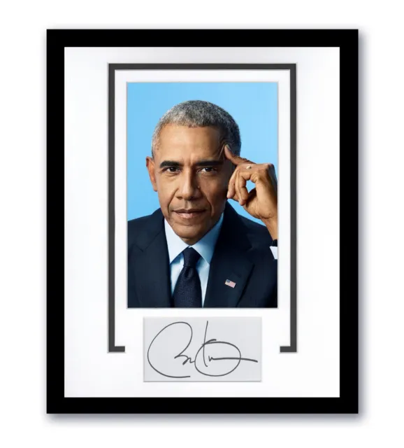 Barack Obama Autographed Signed 11x14 Framed Hope Photo USA President ACOA