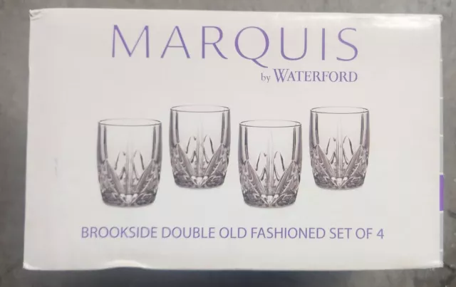 Marquis By Waterford Brookside Double Old Fashioned Set Of 4 New