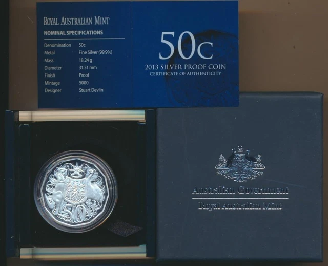 Australia: 2013 50c Silver Proof Coin - Australian Design Mintage 5,000