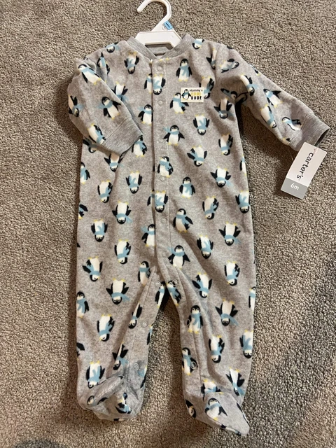 Carters baby boy fleece footie pajama 6 months. NWT
