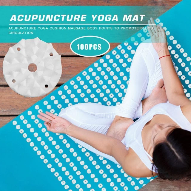 100pz Tappetino Yoga Digitopressione Loto Plastica Spicchi Allenamento Pilates Cuscino
