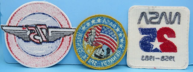 PATCH Trio vtg NASA 25th Anniversary / NACA 75th Anniversary KENNEDY Space Ctr 2
