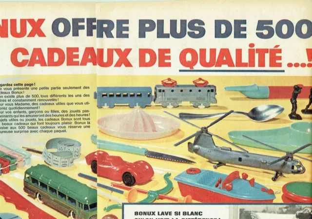 PUBLICITE ADVERTISING 1965 BONUX lessive aux nouveau cadeaux
