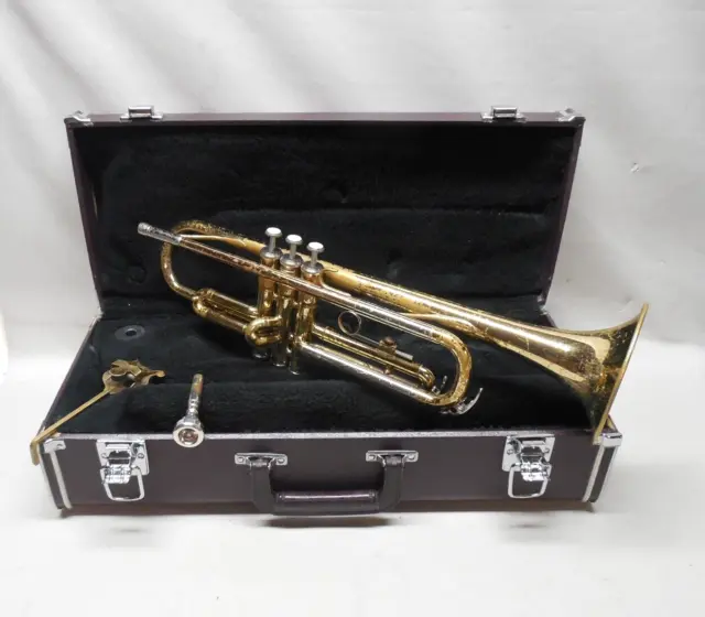 Yamaha Student Trumpet w/ Case & 7C MP - Cleaned & Flushed Out - Great Valves!
