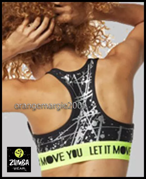 Zumba Hyper Melt Silver Metallic Wow V Bra - Great Support & Style M,L,XL 2