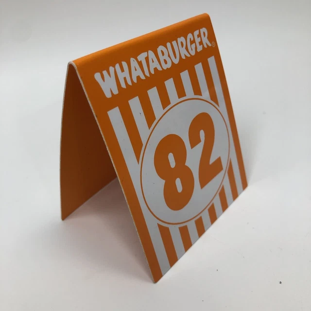 #82 Individual WHATABURGER Restaurant Table Tent Numbers - Glossy
