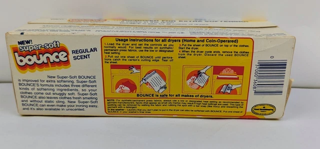 BOUNCE Fabric Softener 40 Dryer Sheets Movie TV Prop Box Vintage Extra Softening 2