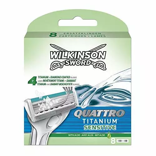 Wilkinson Sword - Quattro Titanium Sensitive - Lames de rasoir  Pack de 8 lames