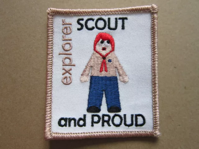 Explorer Scout And Proud Cloth Patch Badge Boy Scouts Scouting L3K D