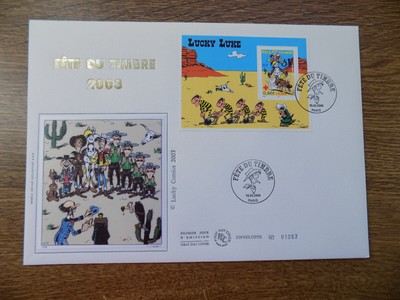 2003 Enveloppe 1Er Jour Gf  Fete Du Timbre Lucky Luke
