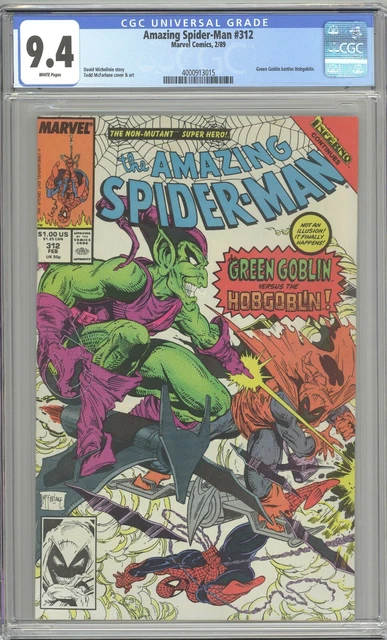 AMAZING SPIDER-MAN #312 - CGC 9.4 - McFarlane Green Goblin Hobgoblin Great Cover