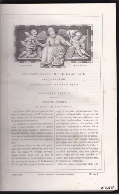 VERNE CAPITAINE DE 15 ANS MAGASIN D'ÉDUCATION et DE RÉCRÉATION HETZEL 1878