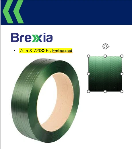 Strapping, Polyester, Embossed, 1/2 in x 7200 Ft.