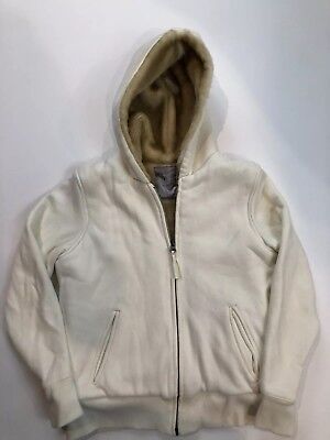 Old Navy Girls Faux Fur Lined Hoodie Ivory Size XL Full Zip