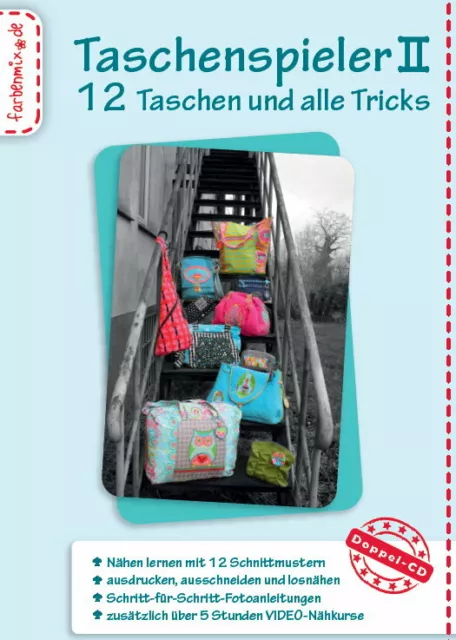 Schnittmuster Taschenspieler CD 1-5 im Set Taschenschnitte von Farbenmix💞💞💞 3