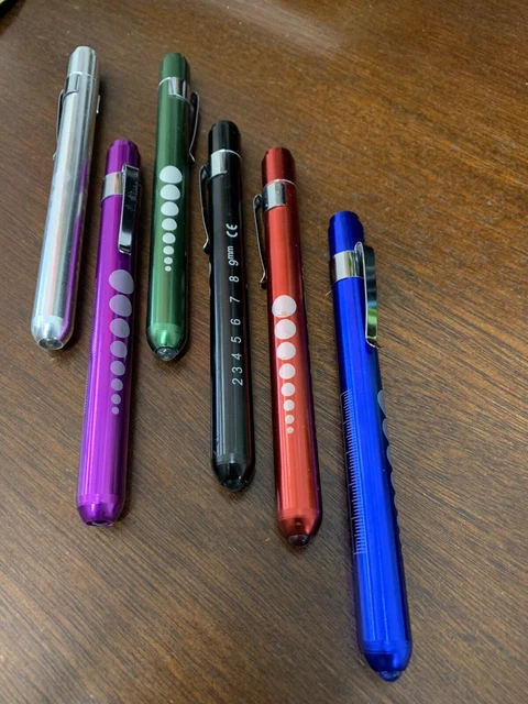 Professional Penlight Reusable Each With Aa Battery And Pupil Gauge.