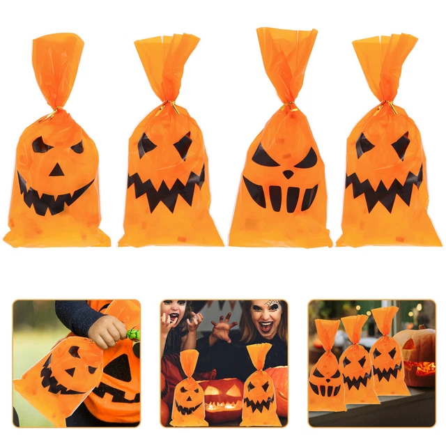 Halloween Bolsa de Caramelos Halloween Snack Bolsas Caramelos Regalo Bolsas Envolventes Naranja