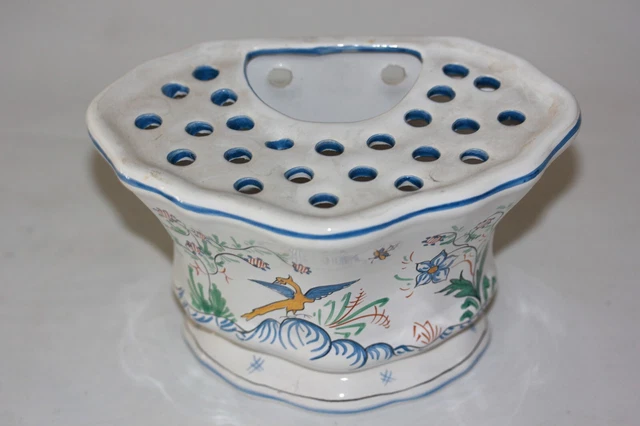 Pique-fleurs En Céramique Blanche – Hadancourt Faïencerie D’Art HFA 1960/70