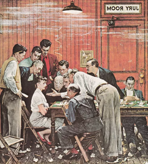 THE JURY HOLD OUT   NORMAN ROCKWELL 8x10 Poster FINE ART Print